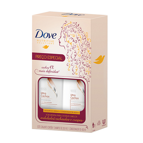 Kit Dove Ultra Cachos Shampoo 200ml + Condicionador 400ml