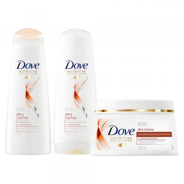 Kit Dove Ultra Cachos Shampoo + Condicionador 400ml + Creme de Tratamento 350g - DOVE
