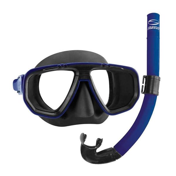 Kit Dua Seasub - Snorkel Sem Válvula - Azul