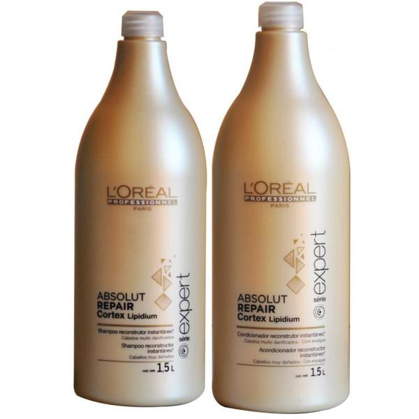 Kit Duo L'oréal Professionnel Absolut Repair Cortex Lipidium Shampoo + Condicionador 1,5L