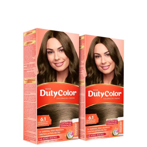 Kit DutyColor 6.1 Louro Escuro Acinzentado Duo - Coloração Permanente (2 Unidades)