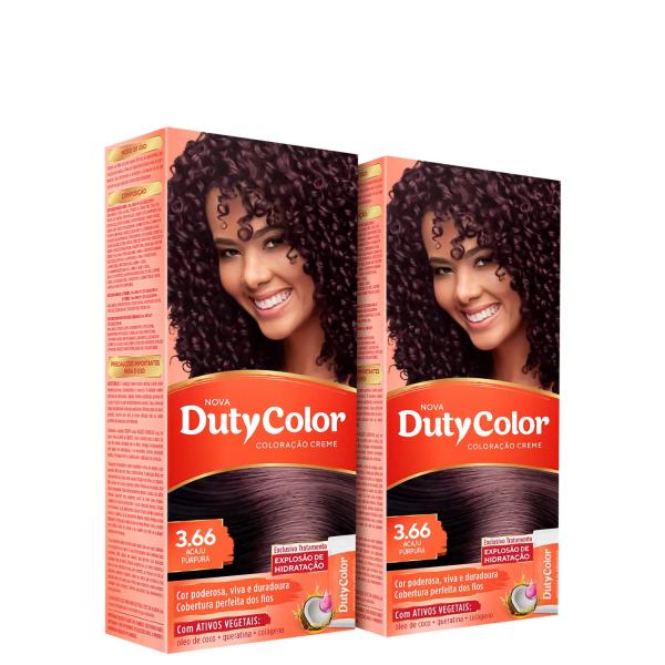 Kit DutyColor 3.66 Acaju Púrpura Duo - Coloração Permanente (2 Unidades)