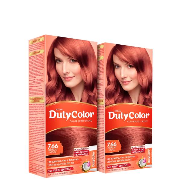 Kit DutyColor 7.66 Louro Médio Vermelho Intenso Duo - Coloração Permanente (2 Unidades)