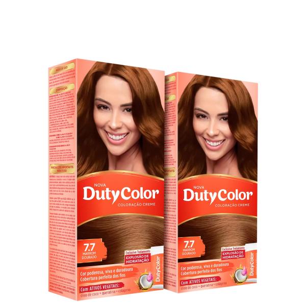 Kit DutyColor 7.7 Marrom Dourado Duo - Coloração Permanente (2 Unidades)
