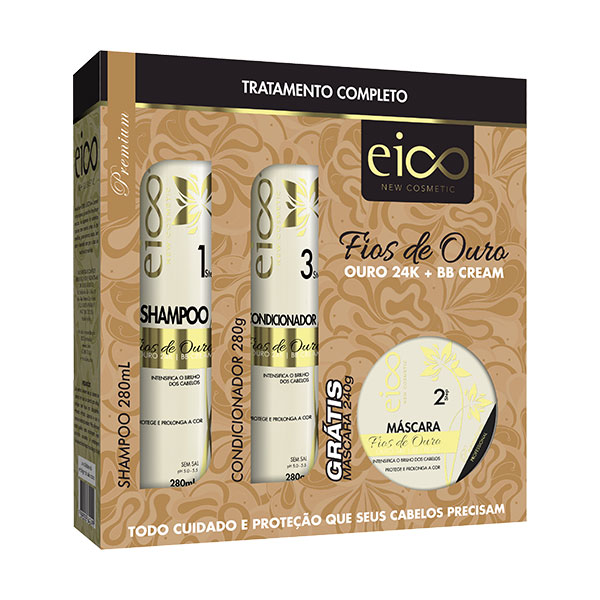 Kit Eico Fios de Ouro Shampoo+Condicionador+Máscara - Eico
