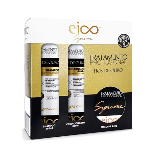 Kit Eico Fios de Ouro Shampoo + Condicionador + Máscara