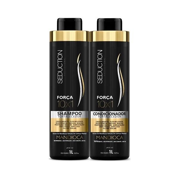 Kit Eico Força 10x1 Mandioca: Shampoo 1L + Condicionador 1L