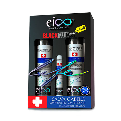 Kit Eico Life Shampoo + Condicionador 280ml + Selante Anti Emborrachamento 120g