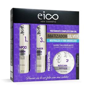 Kit Eico Matizador Silver Shampoo + Condicionador + Máscara - 280ml + 280ml + 240g