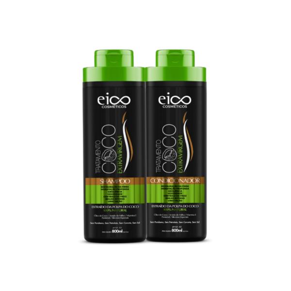 Kit Eico - Óleo de Coco - (1 Shampoo 800ml + 1 Condicionador 800ml)