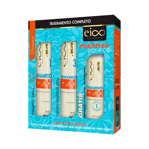 Kit Eico Plástica dos Fios Shampoo+Condicionador+Creme - Eico