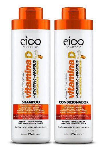 Kit Eico Shampoo + Condicionador 800ml Vitamina D