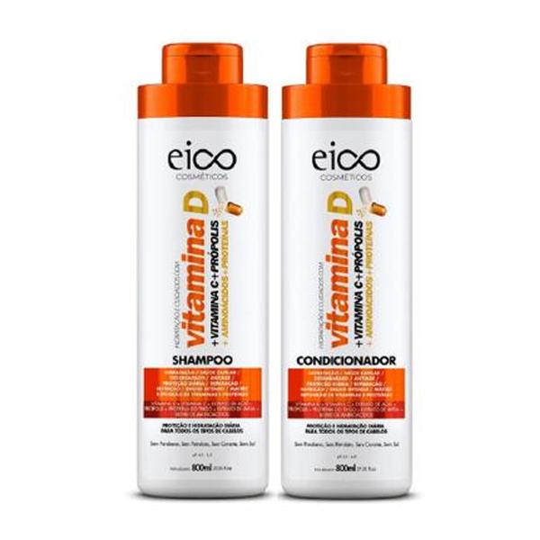 Kit Eico Shampoo+condicionador 800ml Vitamina D