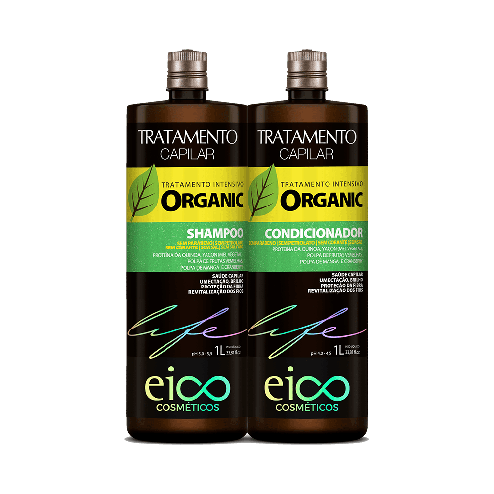 Kit Eico Shampoo + Condicionador Tratamento Intesivo Organic 1000ml