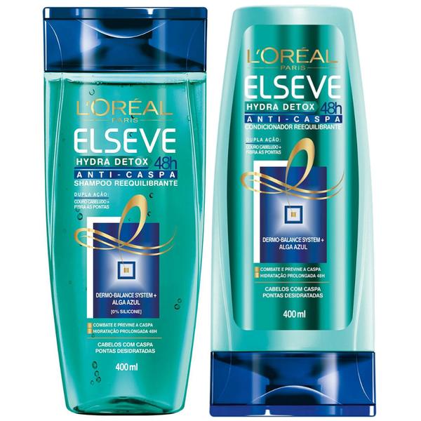 Kit Elseve Hydra Detox 48h Anti-caspa Shampoo + Condicionador 400ml - Elseve