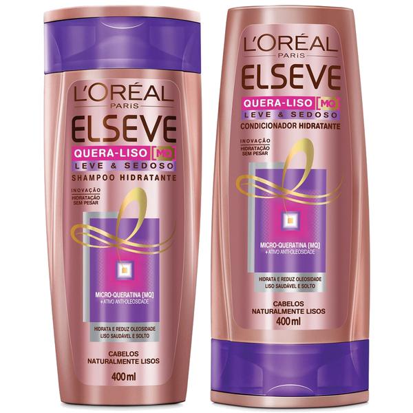Kit Elseve Quera-Liso Leve e Sedoso Shampoo 400ml + Condicionador 400ml - Loréal