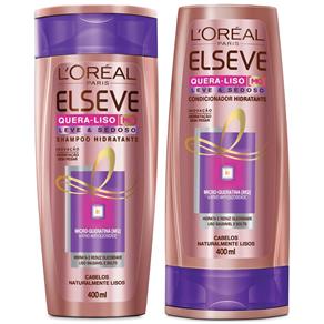 Kit Elseve Quera-Liso Leve e Sedoso Shampoo 400ml + Condicionador 400ml