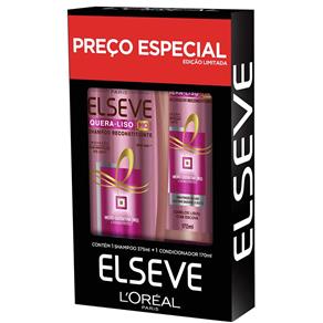 Kit Elseve Quera Liso Shampoo 375ml + Condicionador 170ml