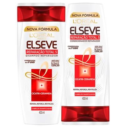 Kit Elseve Reparação Total 5+ L?Oréal Paris Shampoo 400 Ml+ Condicionador 400ml