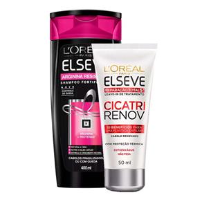 Kit Elseve Shampoo Arginina Resist + Leave-in de Tratamento Cicatri Renov