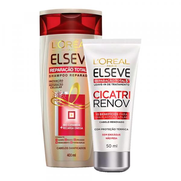 Kit Elseve Shampoo Reparação Total 5 + Leave-in de Tratamento Cicatri Renov