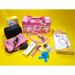 Kit Enfermagem Premium Rosa (aparelho Pressão+estetoscopio+garrote+termometro+bolsa)