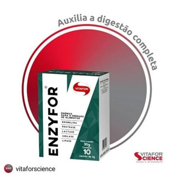 Kit 3 Enzyfor Enzmas Digestivas Vitafor 30 Saches