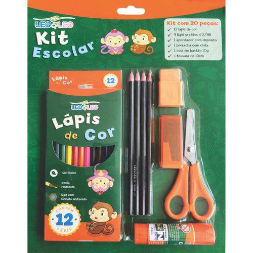 Kit Escolar Kit C/20 Pecas Blister
