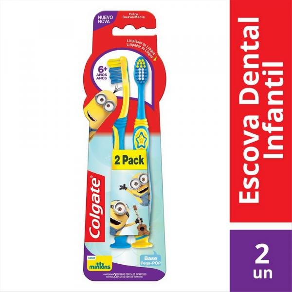 Kit 2 Escova Dental Colgate Kids Minions Pega-Pop 6+