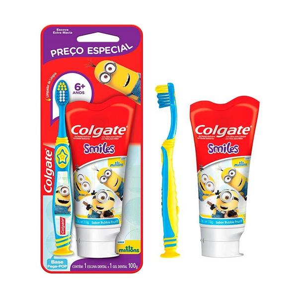 Kit Escova Dental + Creme Dental Colgate Minions 100g Preço Especial