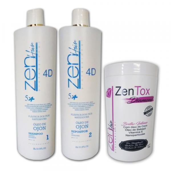 Kit Plastica Dos Fios Matizadora Zen Hair + Btx 3x1000ml