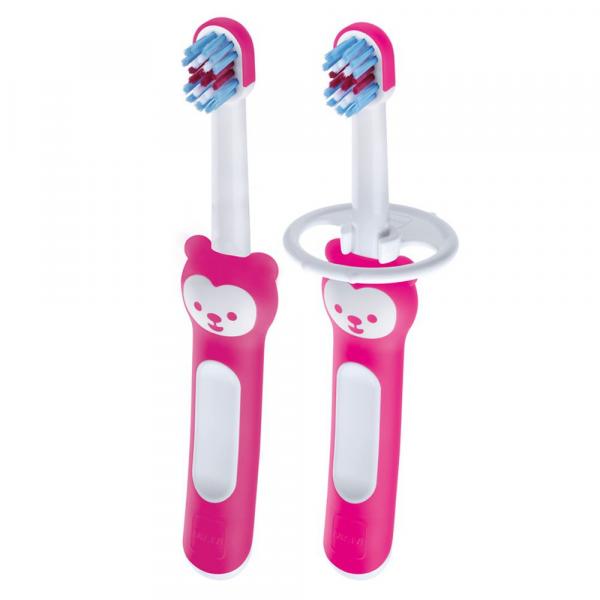 Kit 2 Escovas Dentais Baby Brush Mam Rosa