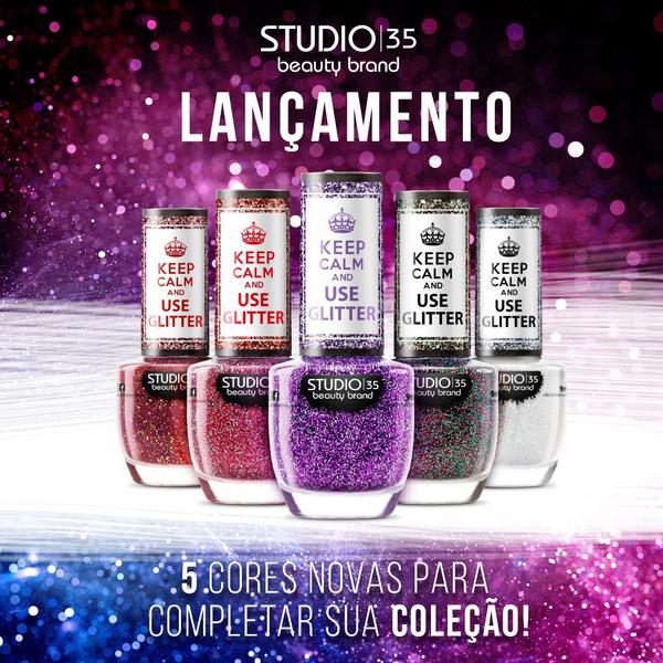 Kit Esmalte Studio 35 Coleção Keep Calm And Use Glitter C/05 Cores