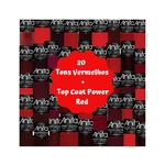 Kit Esmaltes Anita Tons Vermelho 20 Cores + Top Coat Red