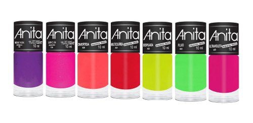 Kit Esmaltes Manicure Anita Neon Fantásticos C/7 Un