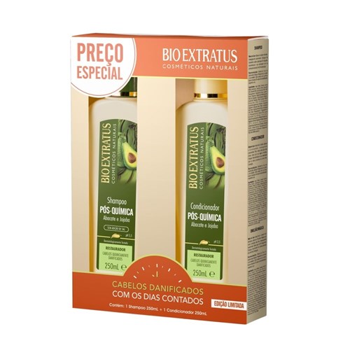 Kit Especial Pós Quimica Bio Extratus Shampoo 250ml + Cond 250ml