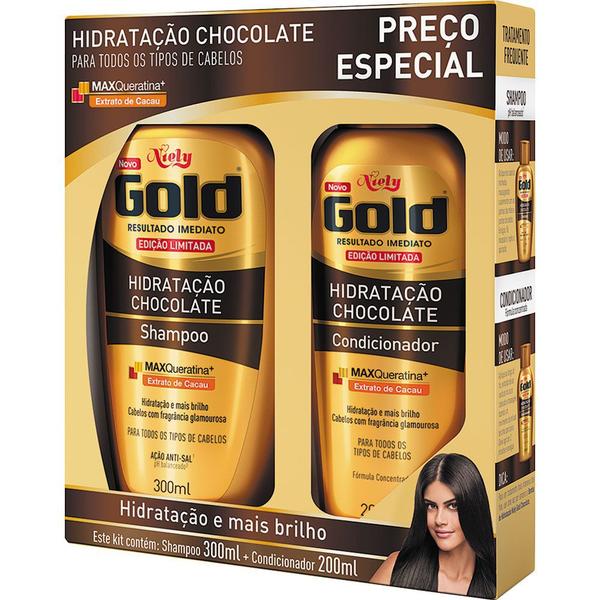 Kit Especial Shampoo + Condicionador Niely Gold Chocolate 500ml