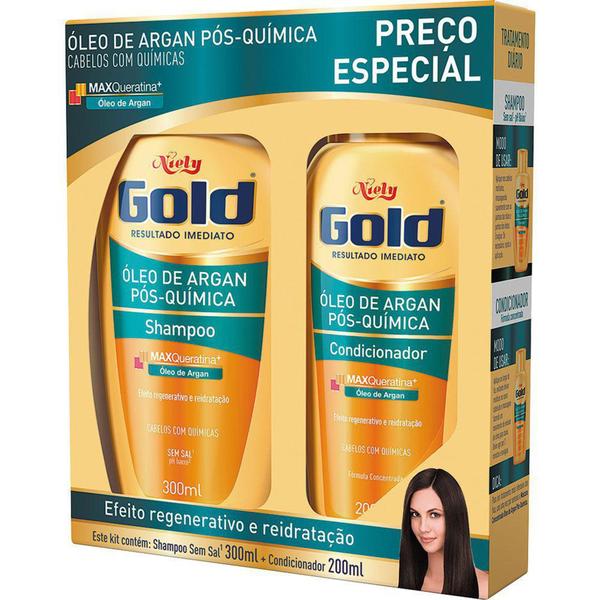 Kit Especial Shampoo + Condicionador Niely Gold Óleo de Argan 500ml