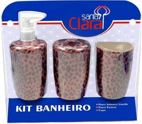 Kit Estampado Onça Para Banherio Com 03 Peças - Santa Clara