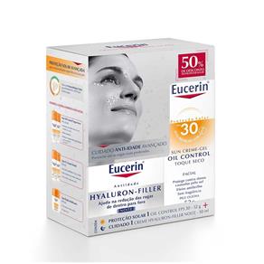 Kit Eucerin Hyaluron-Filler Noite + Sun Facial Oil Control FPS30 - 50g+52g