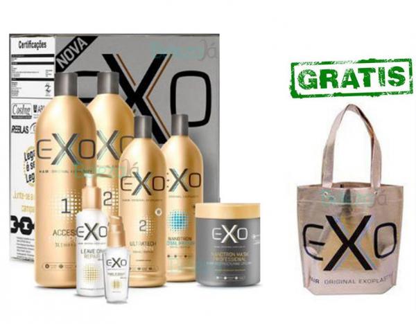Kit Exo Hair Salão alisamento e tratamento completo com 7 Produtos (Exoplastia capilar)