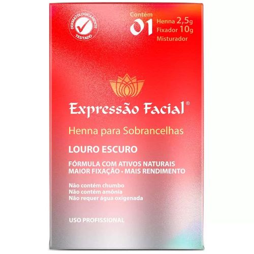 Kit Exp Facial Fixador 10ml/henna Louro Escuro 2,5g