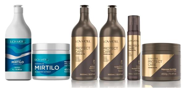 Kit Extrato de Mirtilo Shampoo 1 Litro + Máscara 450g + Kit Protect Care Power Nutri Completo Lowell