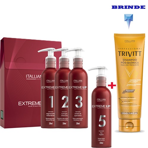 Kit Extreme Up + Liso Fugace Nº 5 + Brinde Trivitt Shampoo Pós Química...