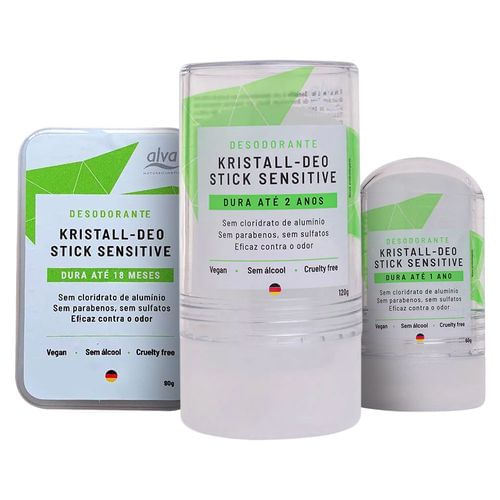 Kit Família 3 Desodorante Stick Kristall Sensitive - Alva