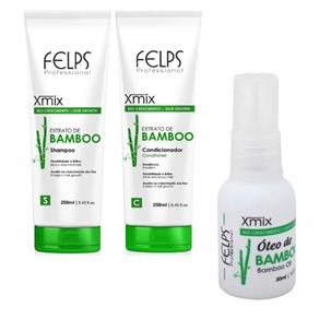 Kit Felps Profissional Xmix Extrato de Bamboo Shampoo + Condicionador + Óleo