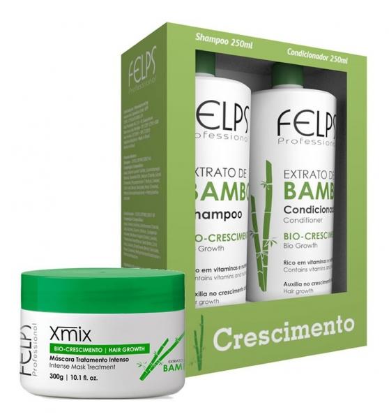 Kit Felps Xmix Bamboo Shampoo 250ml + Condic. 250ml + Mascara 300g - Felps Professional