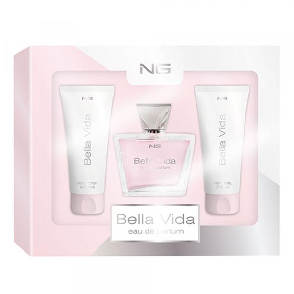 Kit Feminino NG Perfumes Bella Vida Perfume EDP 80ml + Loção Hidratante 100ml + Shower Gel 100ml