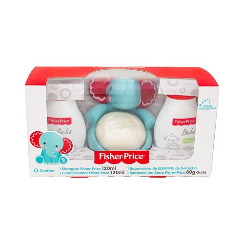 Kit Fisher-Price Elefante Shampoo + Condicionador 120ml + Sabonete 80g