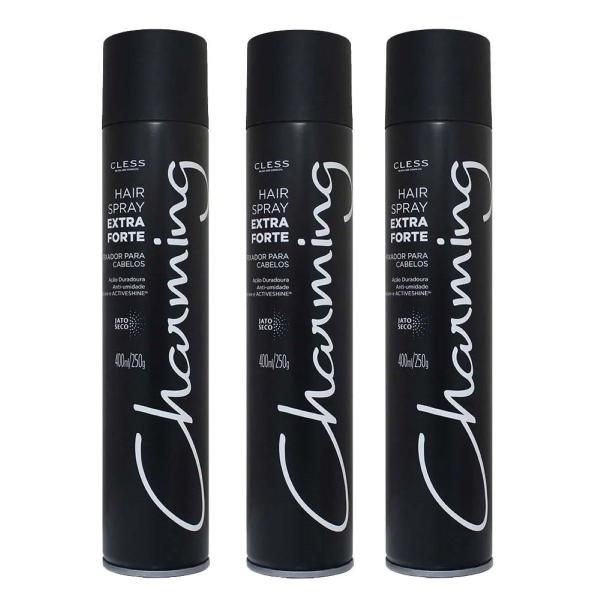 Kit Fixador Charming Hair Spray Extra Forte 400ml - Cless